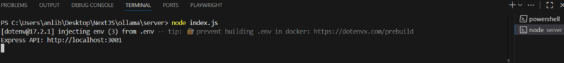 Express server on 3001 port