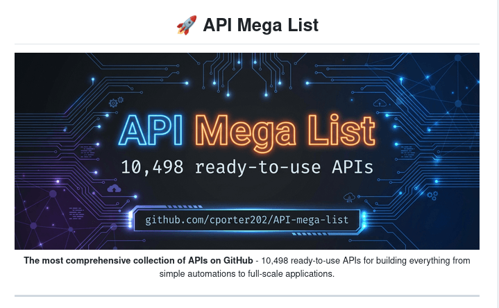 API Mega List API Mega List
