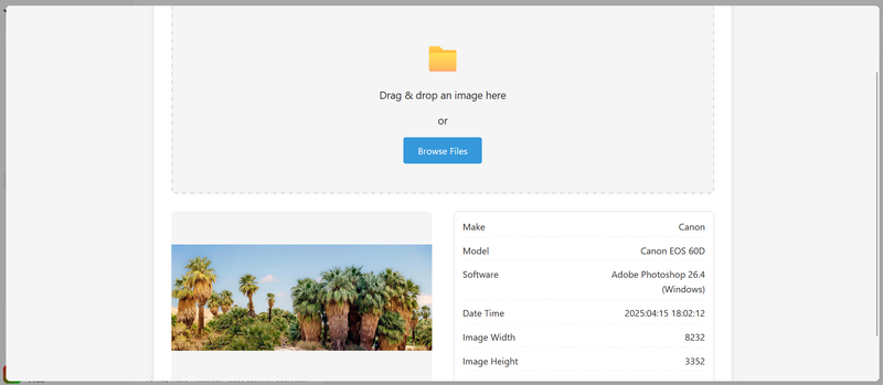 JavaScript EXIF Info Parser