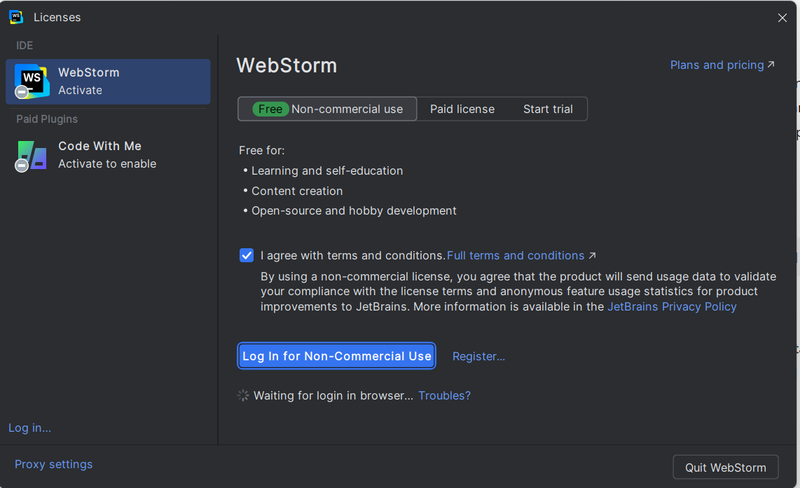WebStorm is Free