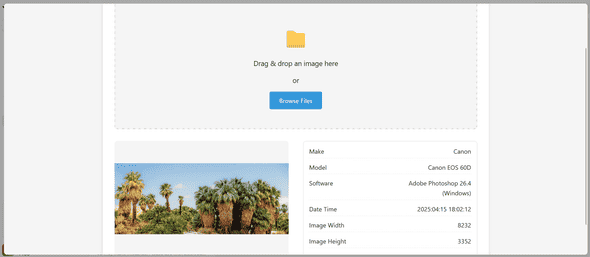 JavaScript EXIF Info Parser