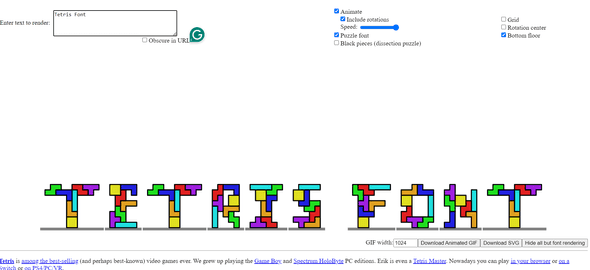 Tetris Font